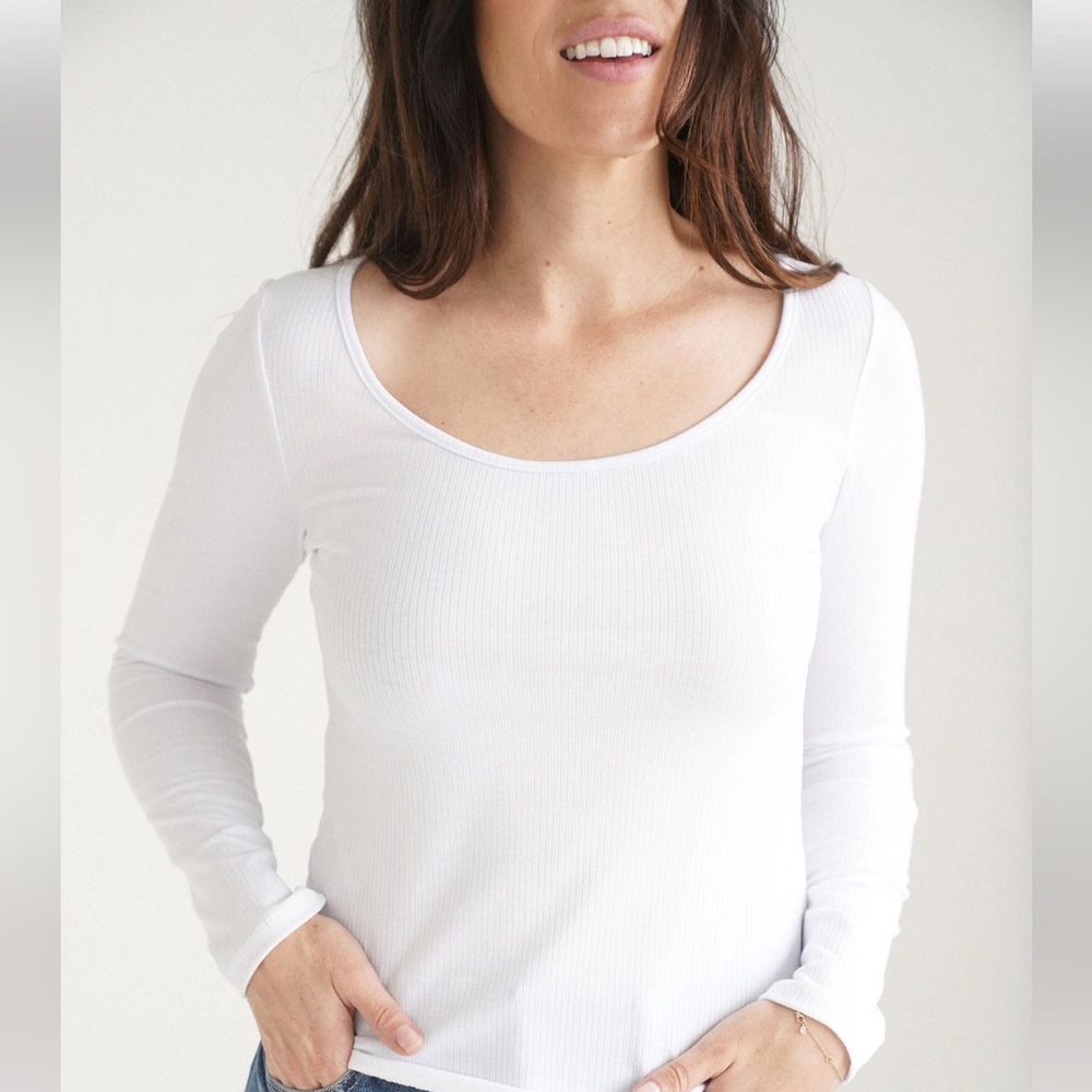 Carly Jeans Los Angeles Favorite Ribbed Long Sleeve Size XL